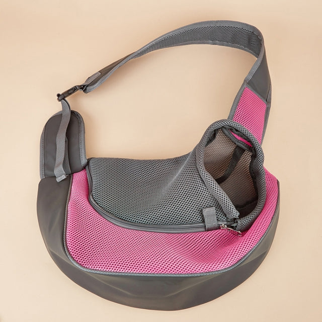Pet Bag Widened Shoulder Strap Breathable Messenger Cat Bag,Size: Large(Rose Red)