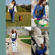 Pet Bag Widened Shoulder Strap Breathable Messenger Cat Bag,Size: Large(Purple)