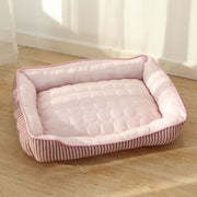 Summer Cold Feeling Dog Cat Kennel Ice Silk Cool Den L(Pink)