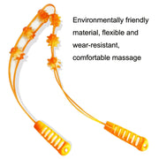 3PCS Plastic Back Puller Shoulder Waist Back Manual Roller Massager, Style: Two Wheels (Yellow)