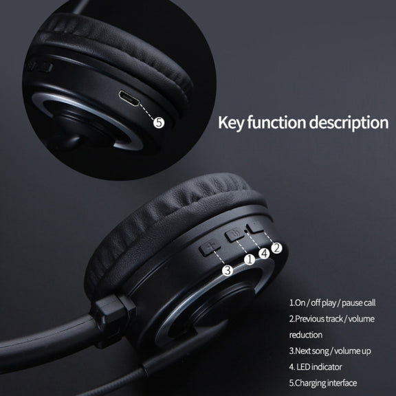 DANYIN BH69 Unilateral Bluetooth Business Talk Headset Customer Service Wireless Voice Wheat(Black)