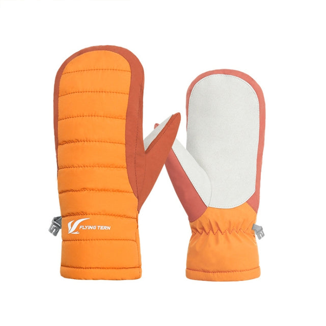 FLYING TERN 307 Outdoor Sports Fleece Water-resistant Wear-resistant Children Gloves(Orange)
