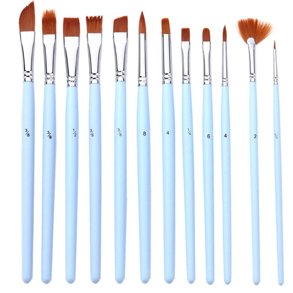 18 In 1 Multipurpose Nylon Hair Watercolor Paintbrush Acrylic Paintbrush(Light Blue)