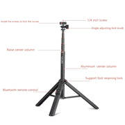 QingZhuangShiDai ZP100 Aluminum Alloy Floor Phone Stand Live Bluetooth Phone Selfie Stick