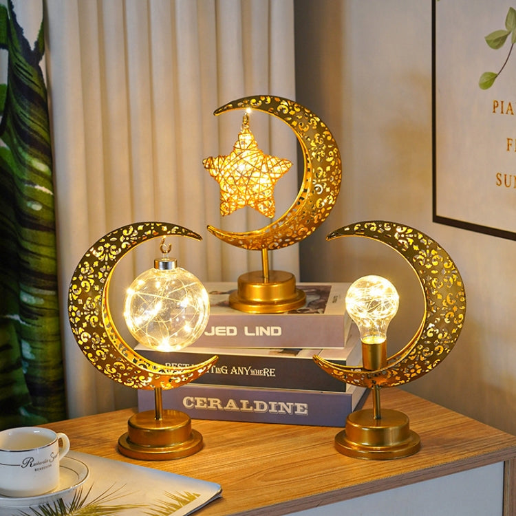 LED Wrought Iron Moon Lamp Decorative Lamp Festival Table Lamp,Style: Hanging Ball - Holiday Lights by PMC TechLife | Online Shopping South Africa | PMC TechLife