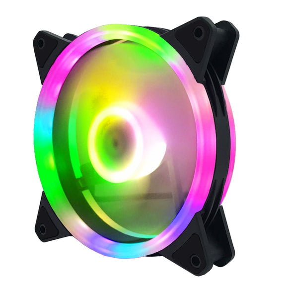 Computer CPU RGB luminous Radiator 2 Fans+Remote Control