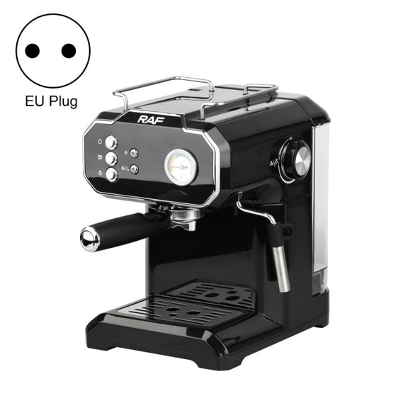 RAF R.104 Home Small Semi Automatic High Pressure Steam Milk Foaming Coffee Machine, EU Plug(Black)