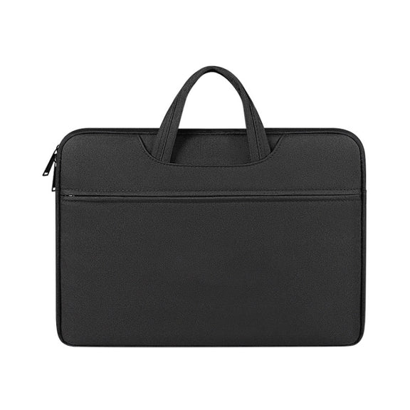 ST01 Large-Capacity Water-resistant Shock-Absorbing Laptop Handbag, Size: 15.6 inches(Mysterious Black)