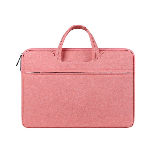 ST01 Large-Capacity Water-resistant Shock-Absorbing Laptop Handbag, Size: 15.6 inches(Lady Pink)
