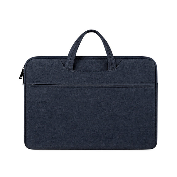ST01 Large-Capacity Water-resistant Shock-Absorbing Laptop Handbag, Size: 15.6 inches(Navy Blue)