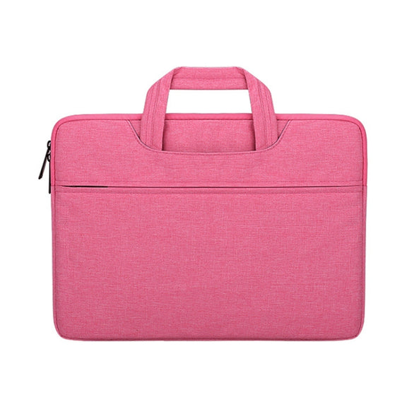 ST01 Large-Capacity Water-resistant Shock-Absorbing Laptop Handbag, Size: 15.6 inches(Rose Pink)