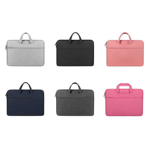 ST01 Large-Capacity Water-resistant Shock-Absorbing Laptop Handbag, Size: 15.6 inches(Navy Blue)