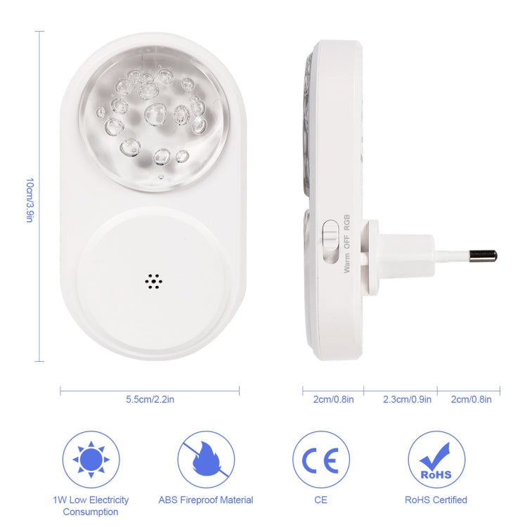 2 PCS Smart LED Light Control Night Light RGB Colorful Atmosphere Light with Sleeping Light(UK Plug)