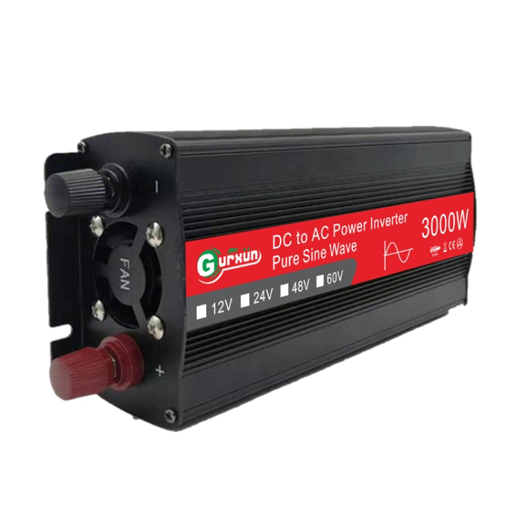 Gurxun Sine Wave Inverter 3000W 12/24/48/60V To 220V Car Boost Converter, Specification: 60V-220V - Pure Sine Wave by PMC TechLife | Online Shopping South Africa | PMC TechLife | Buy Now Pay Later Mobicred