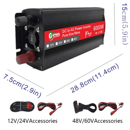 Gurxun 6000W High Power Sine Wave Inverter With Single Digital Display, Specification: 24V-220V - free shipping - PMC Jewellery - Order now!
