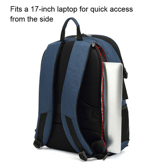 TONO LED Light SLR Digital Camera Backpack With USB Port(Blue)