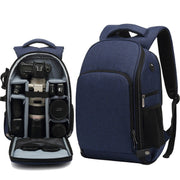 Cationic SLR Backpack Water-resistant Photography Backpack with Headphone Cable Hole(Blue)