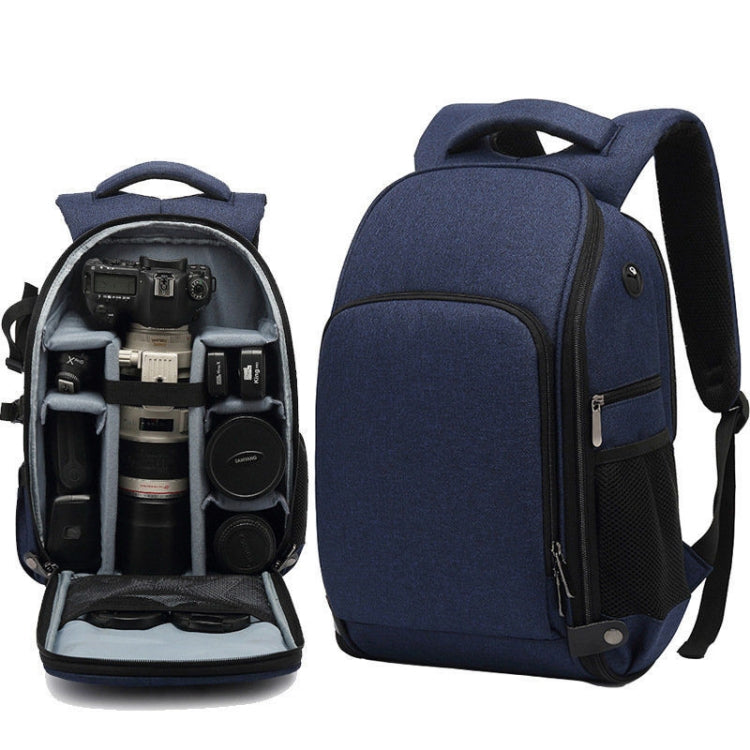 Cationic SLR Backpack Water-resistant Photography Backpack with Headphone Cable Hole(Blue)