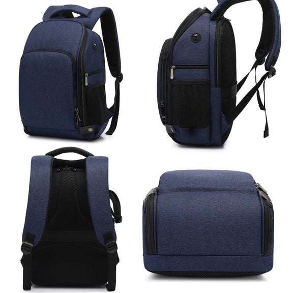 Cationic SLR Backpack Water-resistant Photography Backpack with Headphone Cable Hole(Blue)