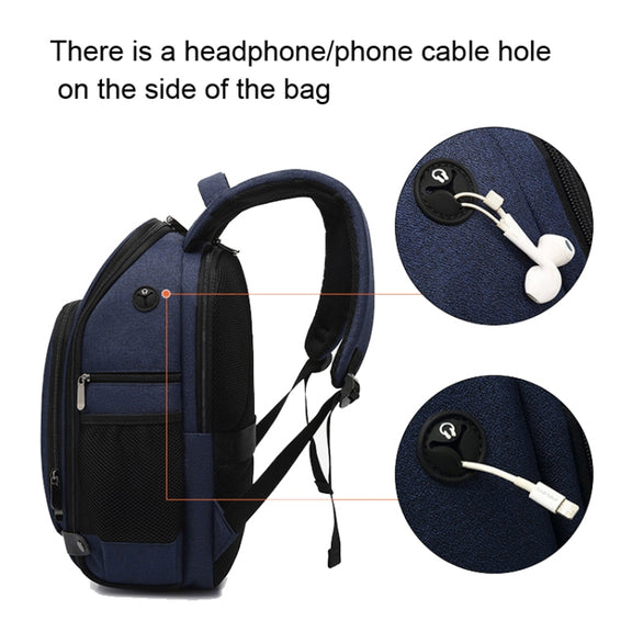 Cationic SLR Backpack Water-resistant Photography Backpack with Headphone Cable Hole(Blue)