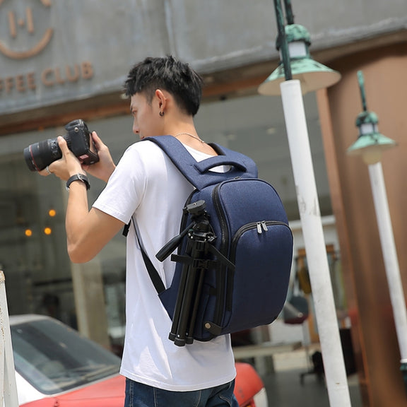 Cationic SLR Backpack Water-resistant Photography Backpack with Headphone Cable Hole(Blue)