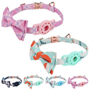 Pet Tracker Collar Insert Buckle Bow Collar For AirTag(Mint Green)