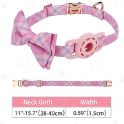 Pet Tracker Collar Insert Buckle Bow Collar For AirTag(Mint Green)