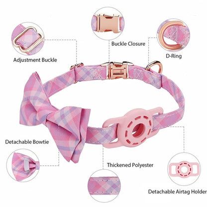 Pet Tracker Collar Insert Buckle Bow Collar For AirTag(Mint Green) - Pet Series by PMC Jewellery | Online Shopping South Africa | PMC Jewellery | Buy Now Pay Later Mobicred