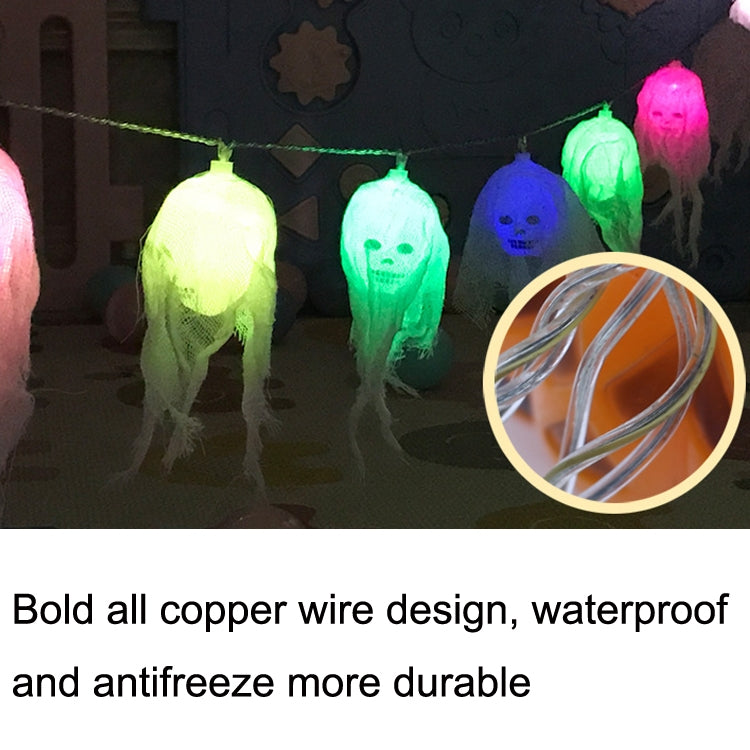 Halloween LED White Yarn Skull Ghost Festival Horror Atmosphere Decorative Lights, Style: 5m 20 Lights (White) - Halloween Decoration Lamps by PMC TechLife | Online Shopping South Africa | PMC TechLife | Buy Now Pay Later Mobicred