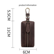 QY-9029  Car Universal Retro Crazy Horse Leather Key Case(Dark Coffee)