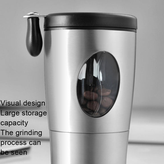Manual Coffee Bean Grinding Machine Household Small Portable Coffee Machine(Stainless Steel)