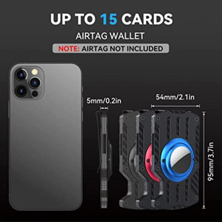 Men Ultra Slim Tracker Card Holder RFID Metal Card Holder for AirTag(Red)