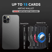 Men Ultra Slim Tracker Card Holder RFID Metal Card Holder for AirTag(Blue)