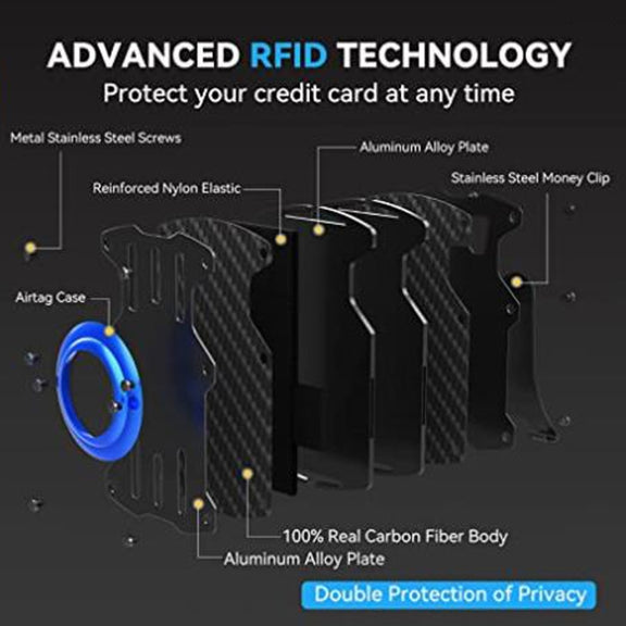 Men Ultra Slim Tracker Card Holder RFID Metal Card Holder for AirTag(Red)