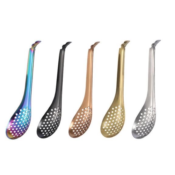 2 PCS 304 Stainless Steel Small Caviar Colander Molecular Cooking Spoon, Color: Colored
