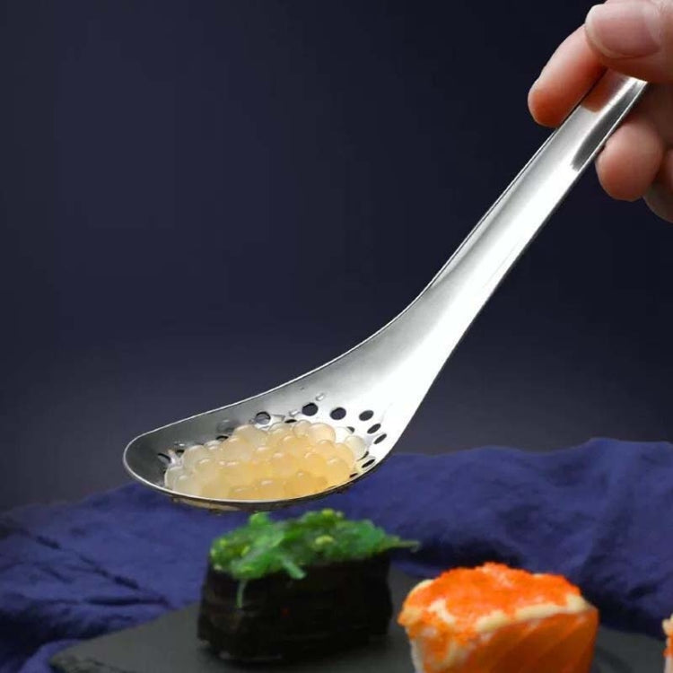 2 PCS 304 Stainless Steel Small Caviar Colander Molecular Cooking Spoon, Color: Black