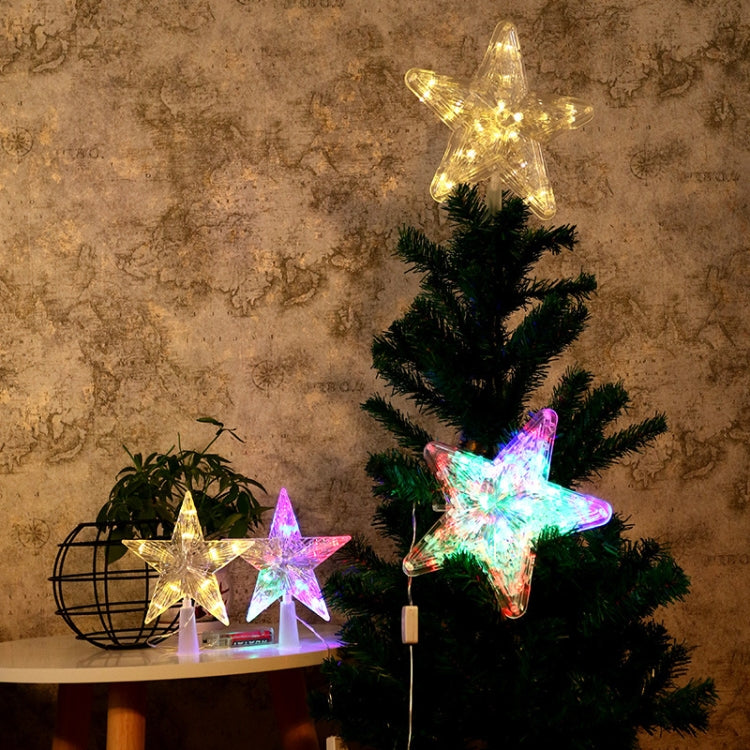 Christmas Tree Top Light LED Glowing Star Lights, Size: Small Battery Model(Colorful)