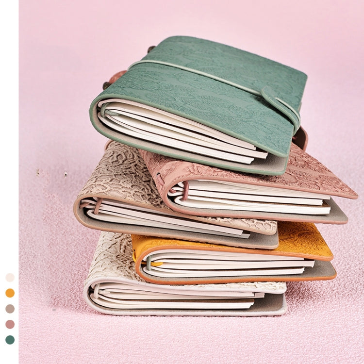 A6  Retro Lace Carved Girls Hand Ledger Diary With 3 Separate Inner Pages(Dark Green)