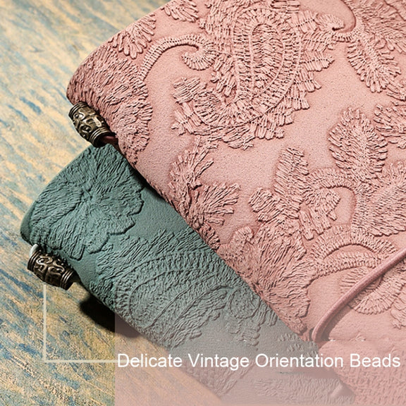 A6  Retro Lace Carved Girls Hand Ledger Diary With 3 Separate Inner Pages(Dark Green)
