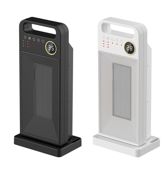 LCD Digital Display Rotary Remote Control Heater PTC Ceramic Heating Heater, Spec: EU Plug (Black)