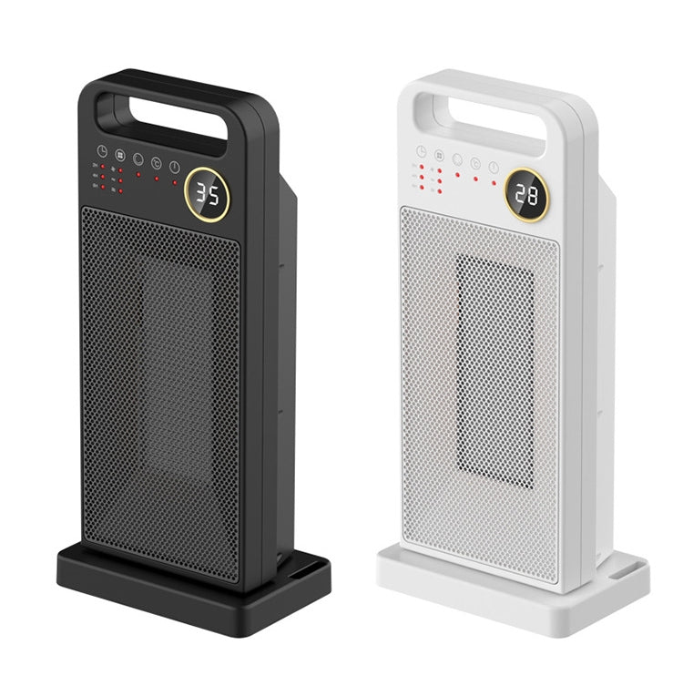LCD Digital Display Rotary Remote Control Heater PTC Ceramic Heating Heater, Spec: EU Plug (Black)