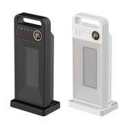 LCD Digital Display Rotary Remote Control Heater PTC Ceramic Heating Heater, Spec: UK Plug (Black)