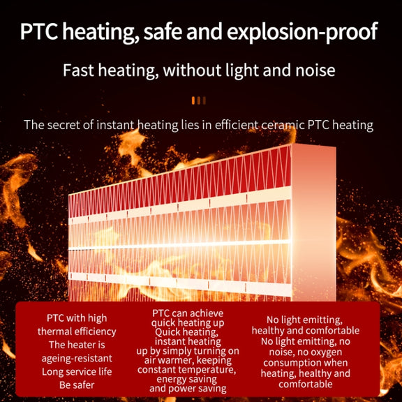 Office Household Mute Desktop Shaking Head Electric Heaters, Spec: Knob (UK Plug)