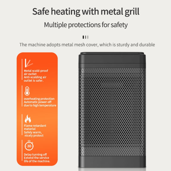 Office Household Mute Desktop Shaking Head Electric Heaters, Spec: Screen (UK Plug)