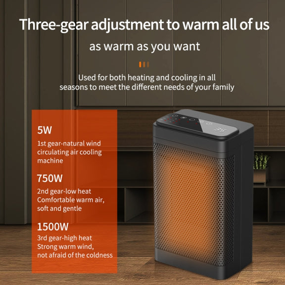 Office Household Mute Desktop Shaking Head Electric Heaters, Spec: Screen (UK Plug)