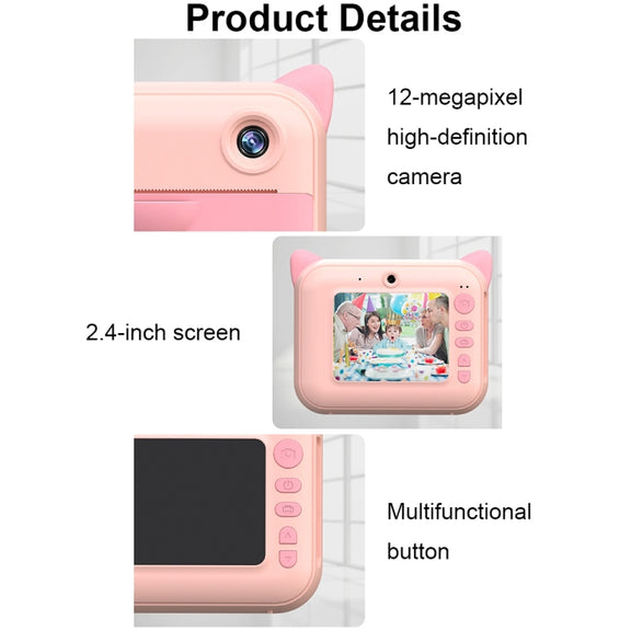 CP01 2.4 Inch HD Screen Kids Toy Thermal Printing Camera no Memory Card(Blue)