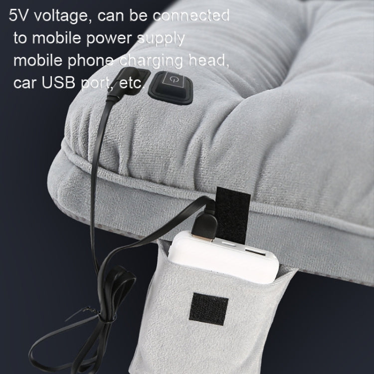 10W 5V USB Adjustable Temperature Graphene Heated Cushion Office Chair Cushion(Light Grey) - Cushions & Pillows by PMC TechLife | Online Shopping South Africa | PMC TechLife | Buy Now Pay Later Mobicred