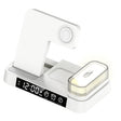 A37 30W 3-in-1 Wireless Charging Phone Stand with RGB Night Light & Alarm Clock & Watch Charger For Apple Function(White) - Multifunction Charger by PMC TechLife | Online Shopping South Africa | PMC TechLife | Buy Now Pay Later Mobicred