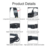 LED Rechargeable Wear-resistant and Water-resistant Pet Lighting Collar, Size: M(Black)