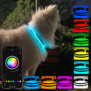 LED Rechargeable Wear-resistant and Water-resistant Pet Lighting Collar, Size: L(Black)